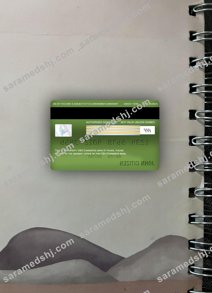 USA Commerce bank visa classic card photolook back